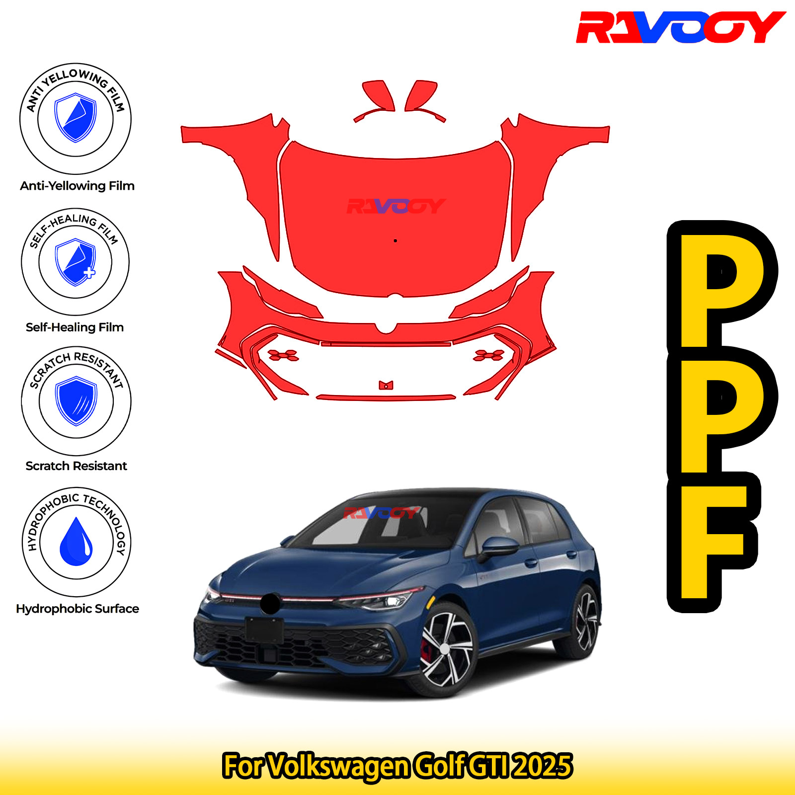 Paint Protection Film Matte - Para volkswagen golf gti 2025 brilhante