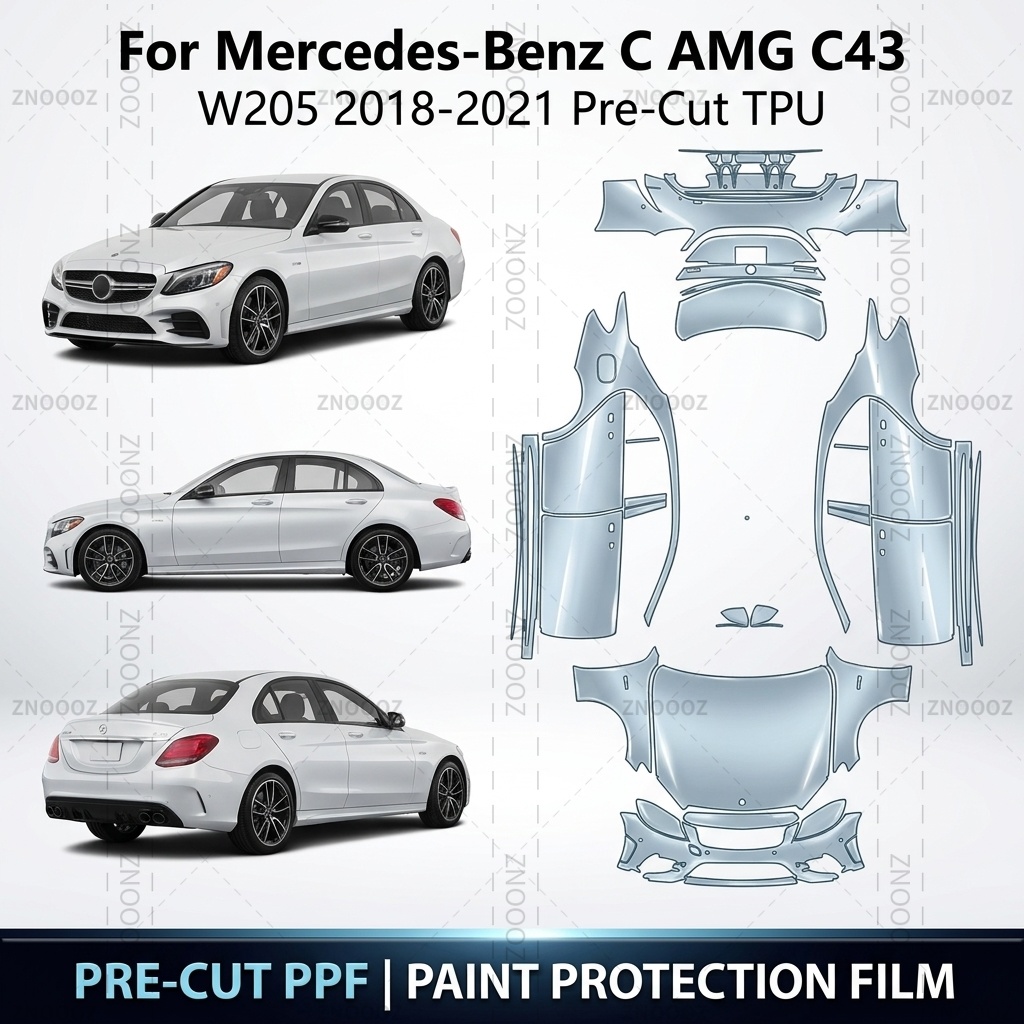Ppf Film Clear Gloss Tpu - Para Mercedes-Benz C AMG C43 (W205)