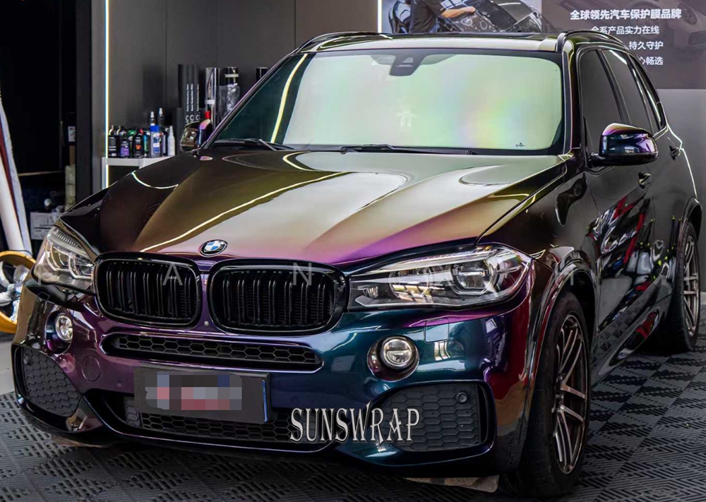 Car Vinyl Wrap Roll 1.52X18M - Vinil PET Camaleão Brilhante Roxo Meia-Noite