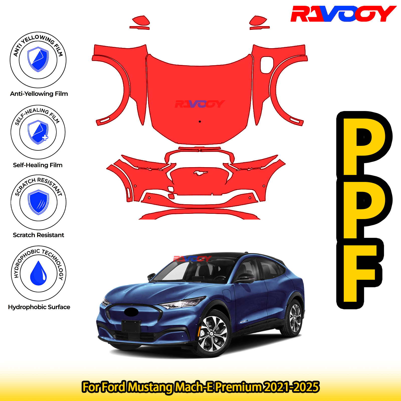 Para Ford Mustang Mach-E Premi - Paint Protection Film Matte avaliação e preço