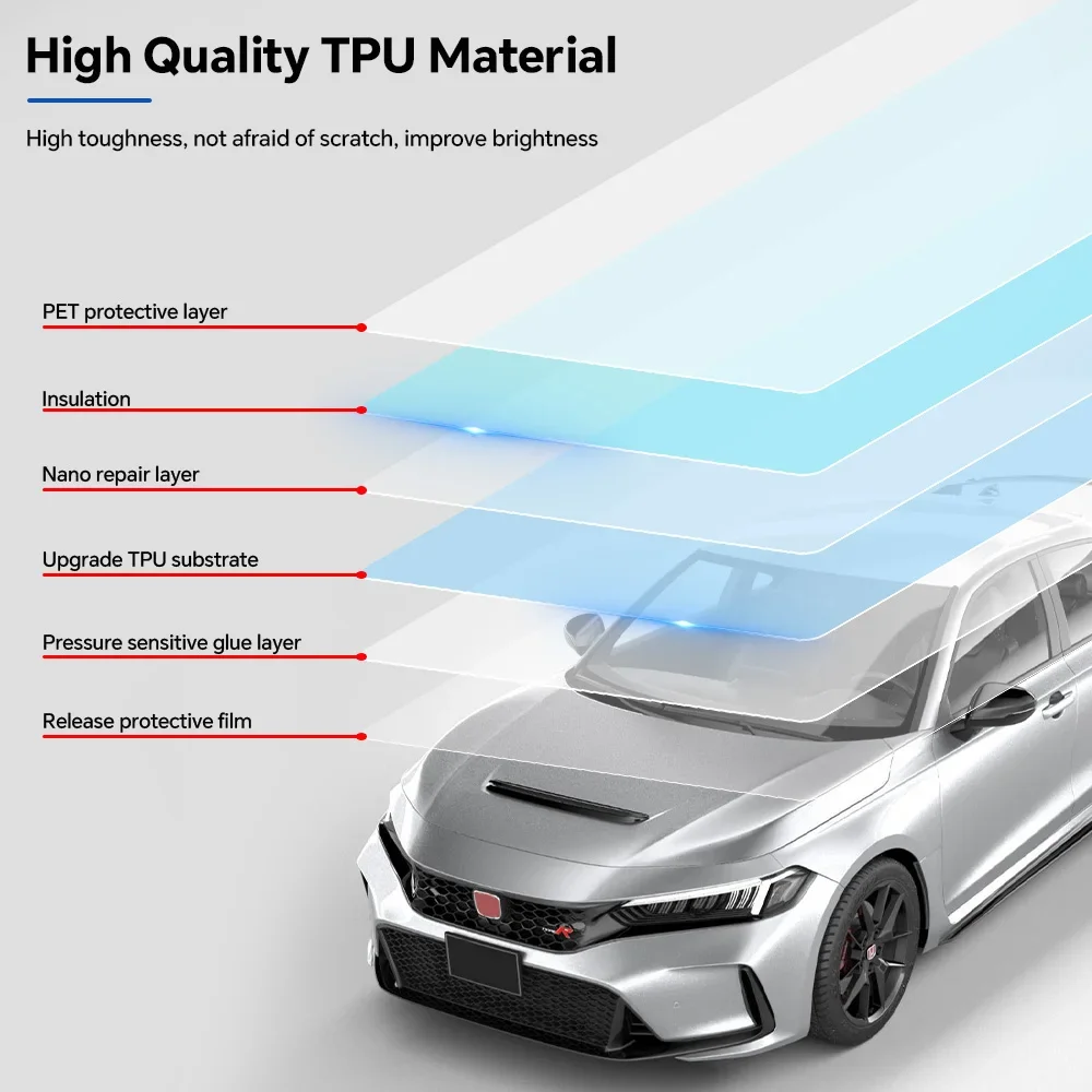 Para Honda Civic Type R 2023-2 - Car Paint Protection Film Kit Pre Cut avaliação e preço