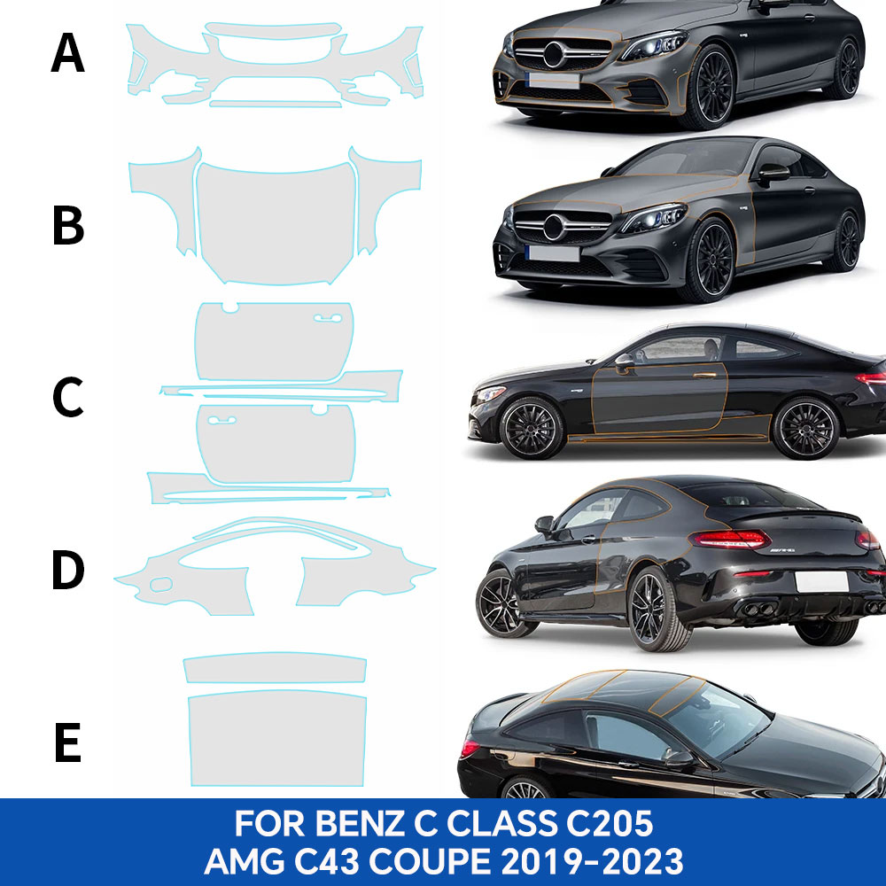 Para mercedes benz classe c c2 - Car Paint Protection Film Kit Pre Cut avaliação e preço