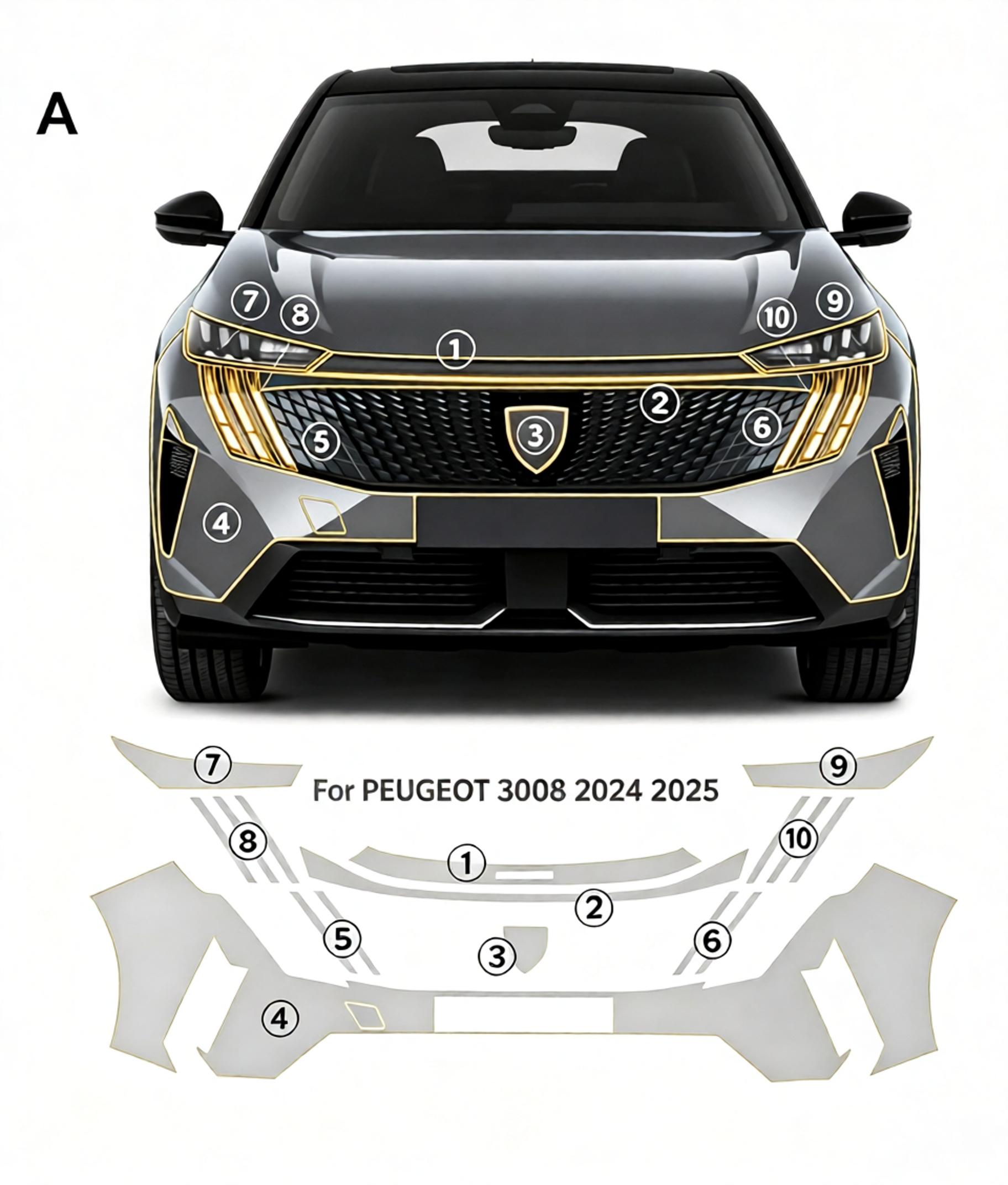 Para PEUGEOT 3008 2024 2025 Pe - Tpu Ppf Self Healing Film avaliação e preço